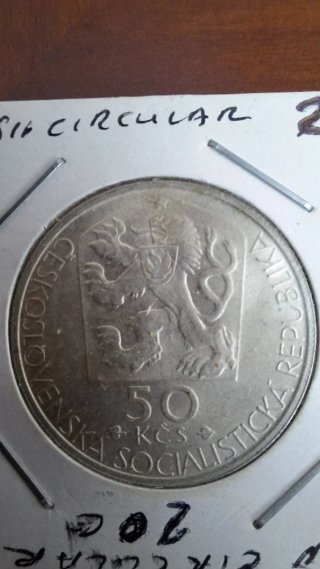 Moneda 50 Kčs Checoslovaquia 1977