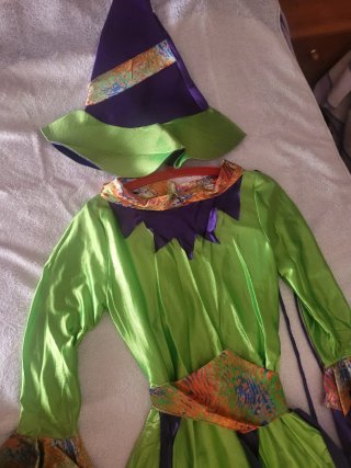 Disfraz Bruja Verde y Morado Talla 6