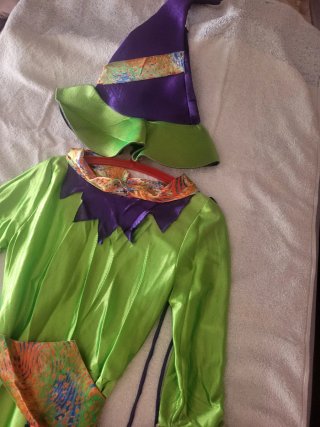 Disfraz Bruja Verde y Morado Talla 6