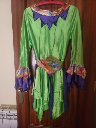 Disfraz Bruja Verde y Morado Talla 6