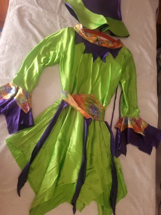 Disfraz Bruja Verde y Morado Talla 6