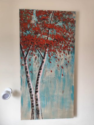 Pareja de cuadros pintados a mano 120 × 60 cm