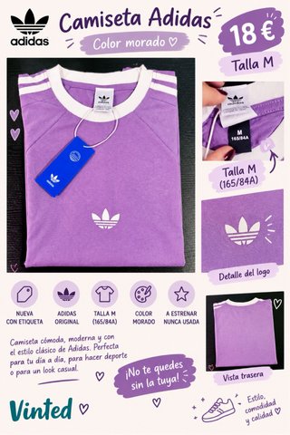 Camiseta Adidas Morada Talla M