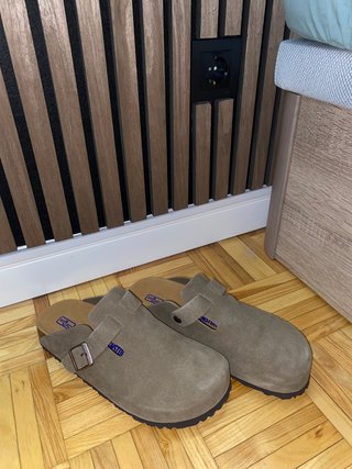 Zuecos Birkenstock Boston Marrón Gris Talla 44