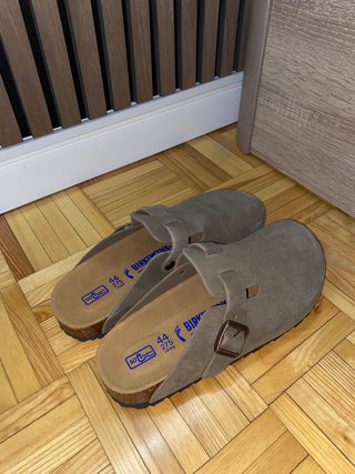 Zuecos Birkenstock Boston Marrón Gris Talla 44