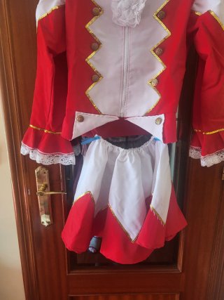 Disfraz Majorette Rojo y Blanco Talla M