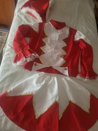 Disfraz Majorette Rojo y Blanco Talla M