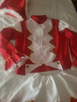 Disfraz Majorette Rojo y Blanco Talla M