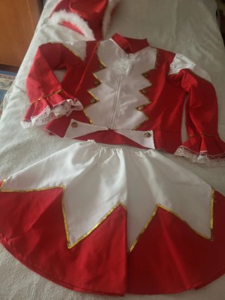 Disfraz Majorette Rojo y Blanco Talla M