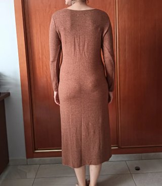 Vestido de punto marrón