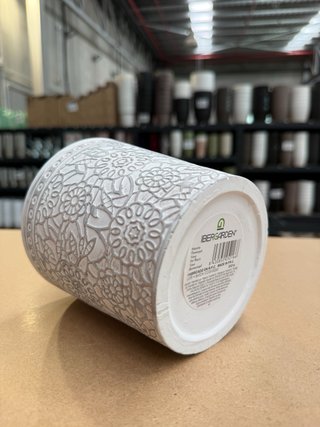Confezione da 4 Vasi in Ceramica Grigio e Bianco 12cm