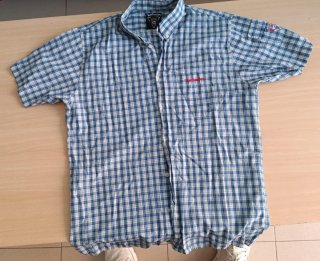 Camisa a Cuadros Azul y Blanca Rottweiler