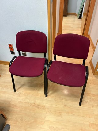 Set de 2 Sillas de Oficina Rojas