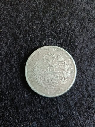 Moneda de Plata 1/2 sol peruano año 1926