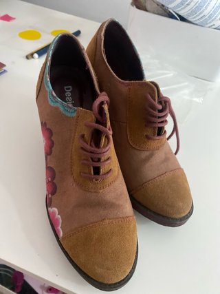 Botines Desigual Mujer Tacón Marrón Multicolor