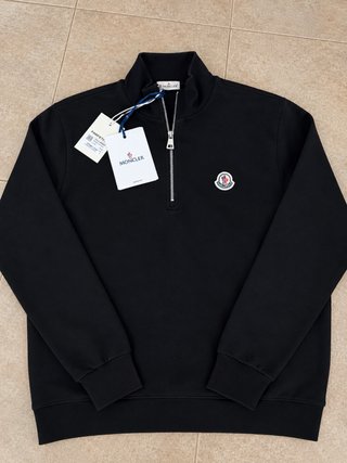Sudadera Moncler Negra Media Cremallera