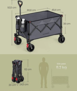 Carro Jardinero Carro de Playa 150kg Songmics