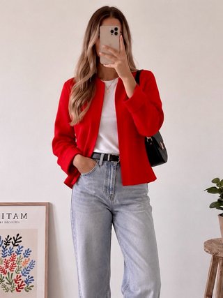 Chaqueta Stradivarius Roja Talla M
