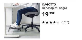 Reposapiés Ikea Metálico y Plástico Negro