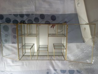 Joyero de Cristal y Metal Dorado