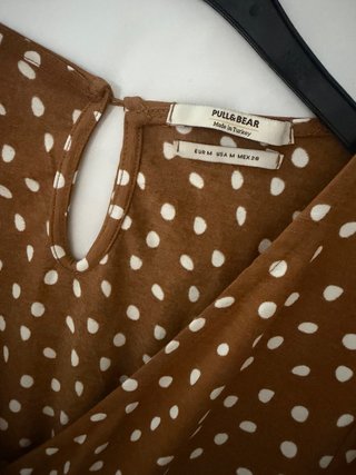 Vestido Pull&Bear lunares marrón Talla M