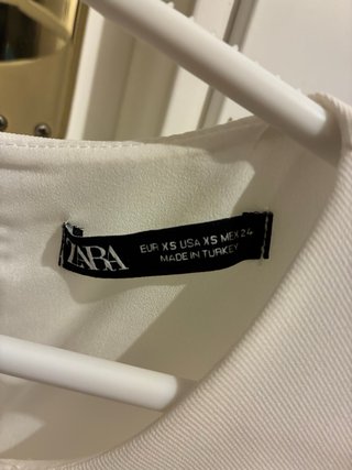 Vestido corto Zara blanco talla XS