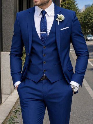 Traje de boda azul Talla XL