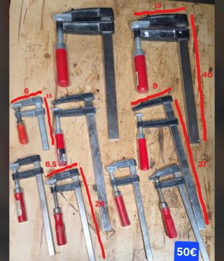 Set de 8 Sargentos / Tornillos de Apriete tipo F