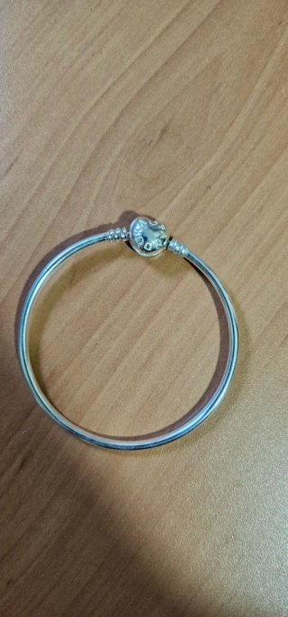 Pulsera Pandora Plata con cierre corazon de 19cm
