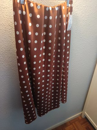 Falda lunares marrón talla única