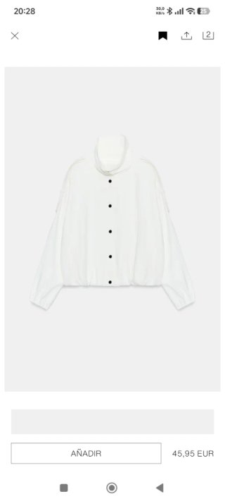 Chaqueta Bomber Zara Cuello Subido