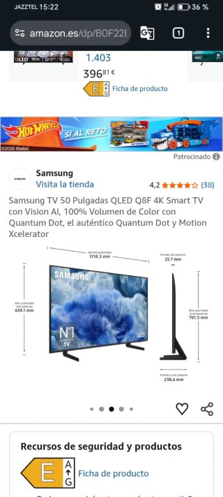 Samsung TV 50 QLED Q8F 4K Smart TV