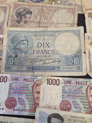 Lote de billetes de Europa distintos países