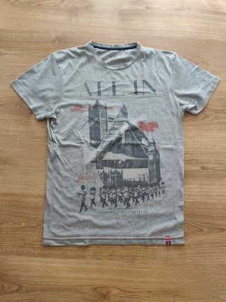T-shirt Cinzenta com Estampado London