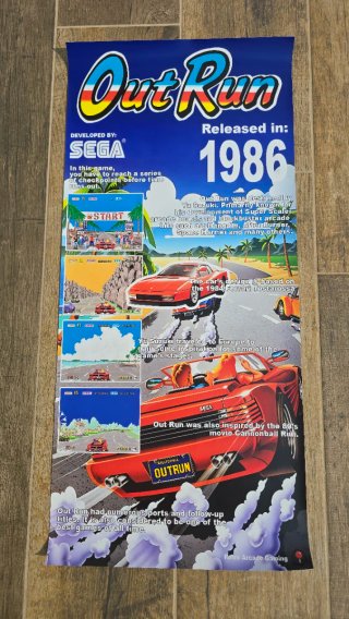 OutRun SEGA Poster promozionale 1986 in PVC 70x35