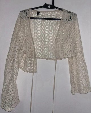 Cárdigan de Crochet Beige