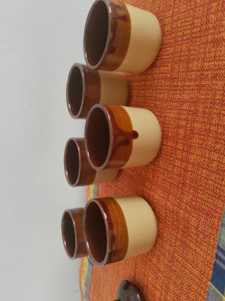 Tazzine ceramica vintage beige e marroni