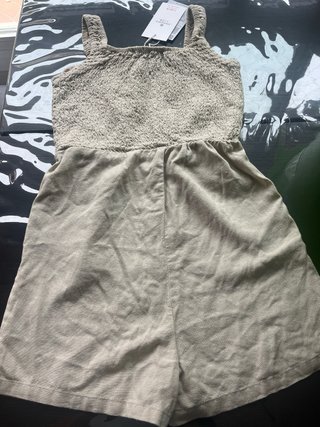 Mono corto de LINO beige
