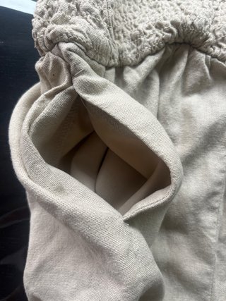Mono corto de LINO beige