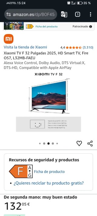 Xiaomi TV F2 32 Pulgadas Smart TV