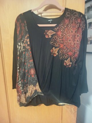 Jersey Desigual Negro Multicolor Talla XXL