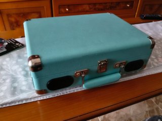 Tocadiscos Portátil Tipo Maletín Turquesa