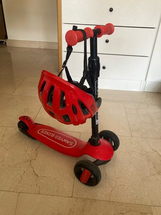 Patinete infantil Sawyer Bikes rojo + casco