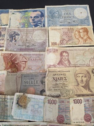 Lote de billetes de Europa distintos países