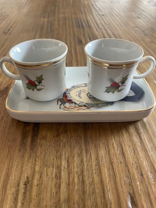 Set 2 Tazzine da Caffè Limoges con Vassoio