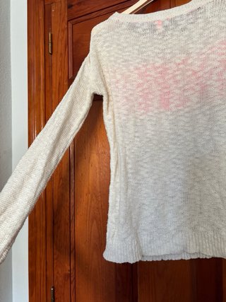 Jersey LOVE beige y rosa talla S
