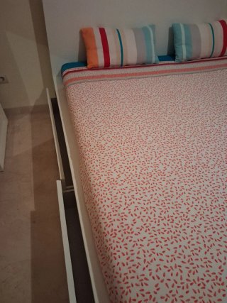 Cama de Matrimonio 1.60cms  Blanca con Cajones