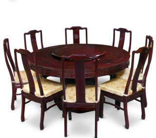 Mesa comedor redonda 6 sillas + giratoria