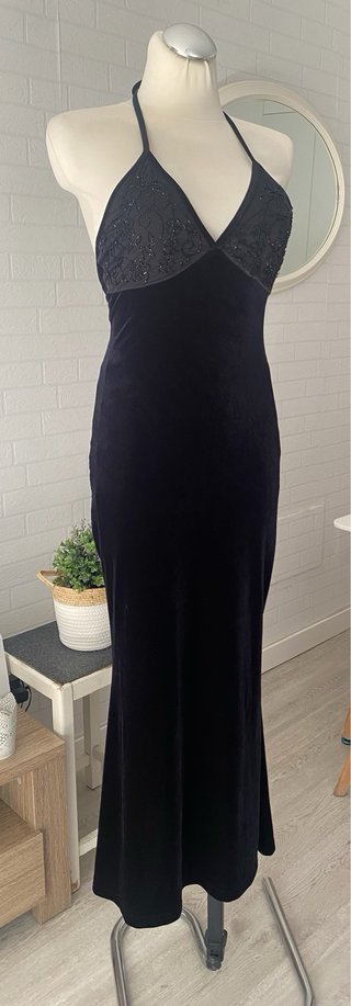 Vestido fiesta terciopelo negro talla S