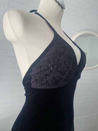 Vestido fiesta terciopelo negro talla S